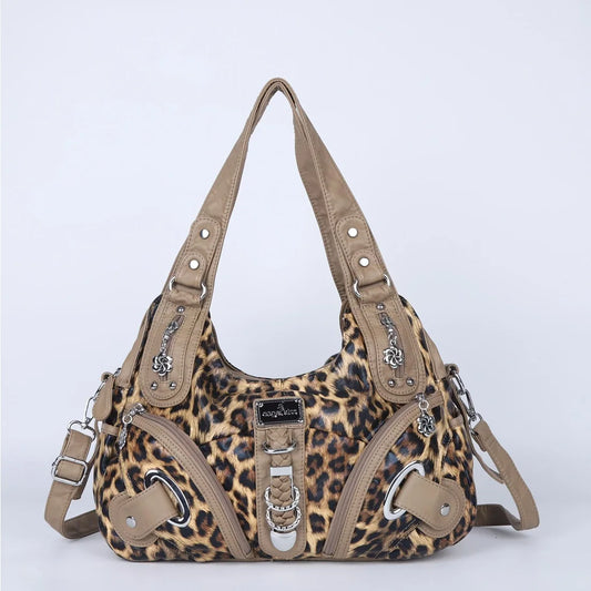 Damen-Handtasche Mit Leopardenmuster Und Obergriff Top-Handle Für Alltag Und Freizeit Stilvoll