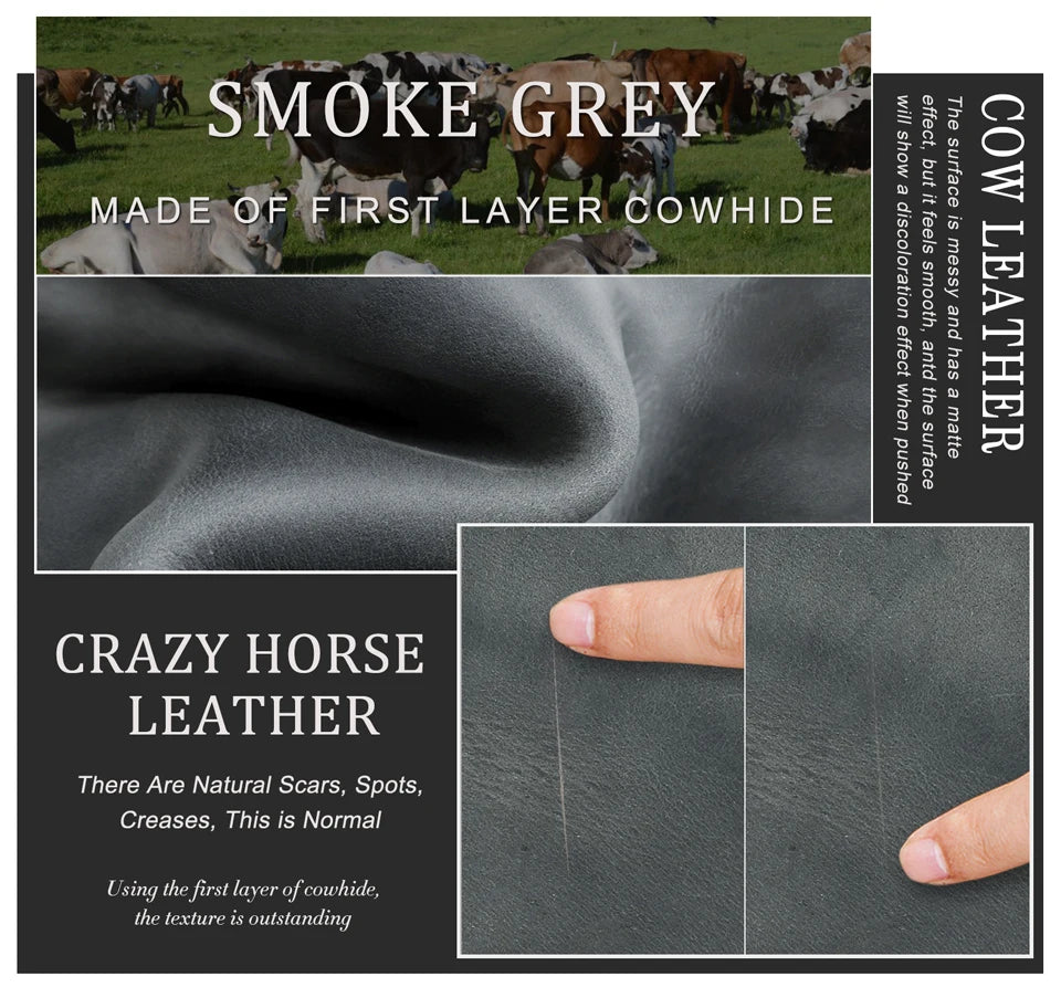 Reisepass-Brieftasche „Smoke Grey“ aus Echtleder mit genarbter Oberfläche