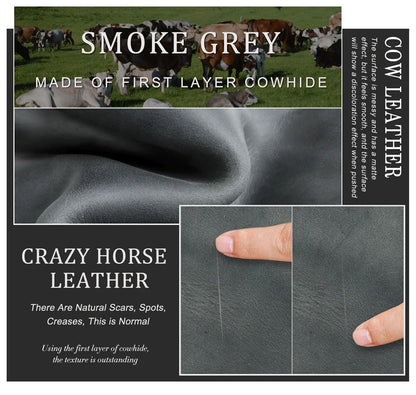 Reisepass-Brieftasche „Smoke Grey“ aus Echtleder mit genarbter Oberfläche