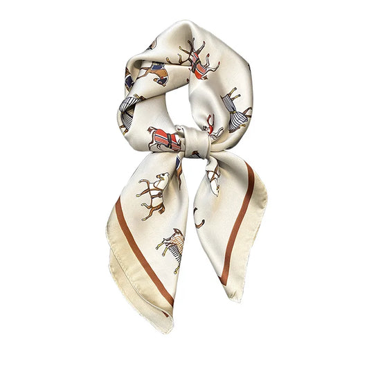 Damen Seidenschal 70cm Frühling Halstuch Krawatte Hijab Haarband Bandana Wrap