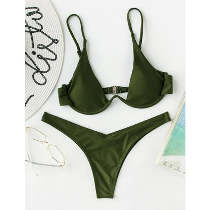 Glamouröses Pailletten-Bikini-Set mit Push-up-Effekt – Perfekt für Strand und Pool