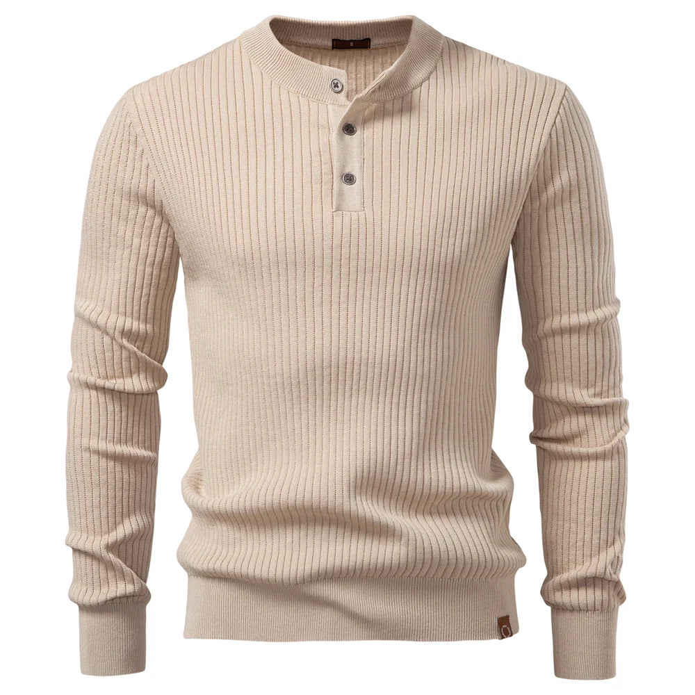 Premium Herren Strick Polo Pullover Slim Fit Kragen