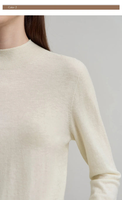 Damen V-Ausschnitt Pullover 100 % Wolle Basic Herbst-Winter