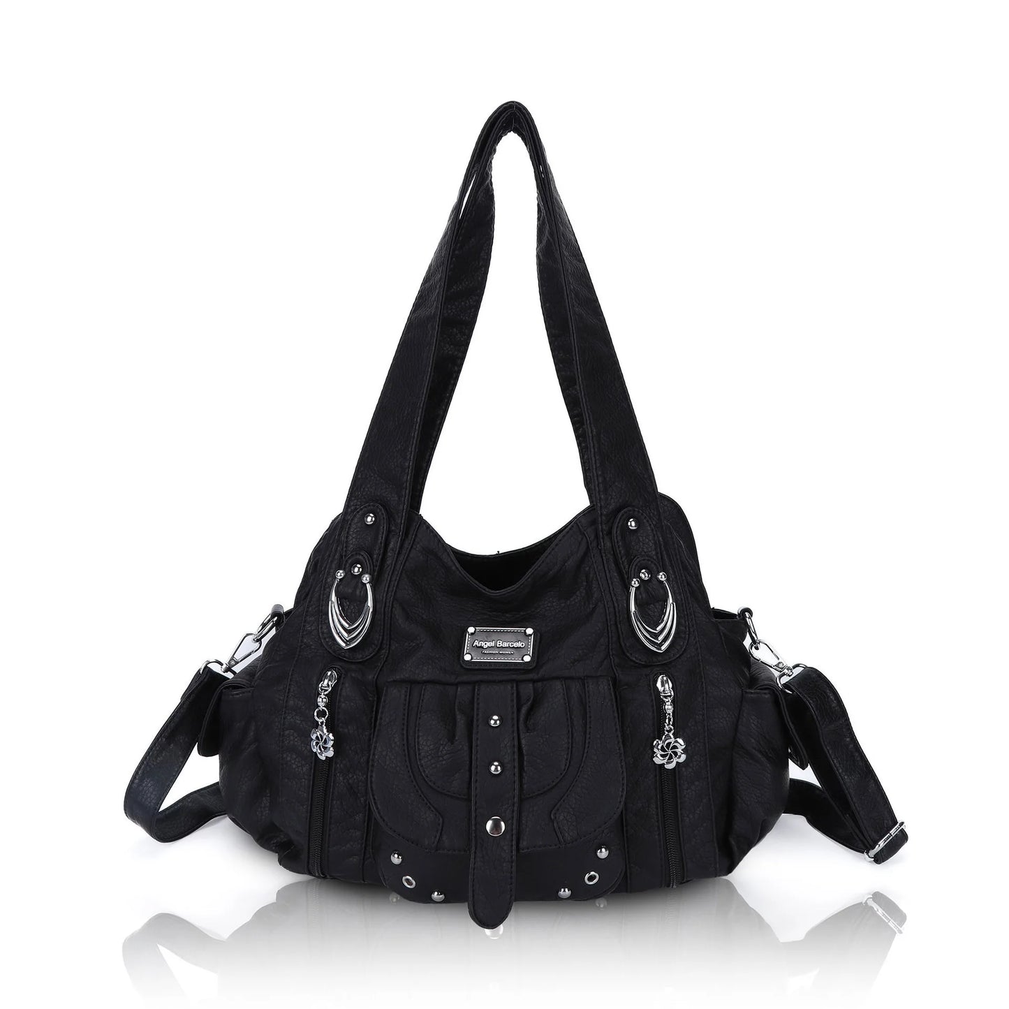 Damen-Schultertasche aus PU Mehrfachfächern Großem Fassungsvermögen Alltag und Reisen