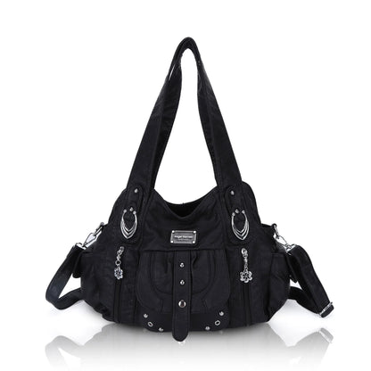 Damen-Schultertasche aus PU Mehrfachfächern Großem Fassungsvermögen Alltag und Reisen