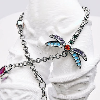 Damen-Armband Libelle bunt Böhmen aus Sterlingsilber