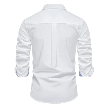 Herren Oxford Hemd aus Baumwolle mit langen Ärmeln für Casual-Look