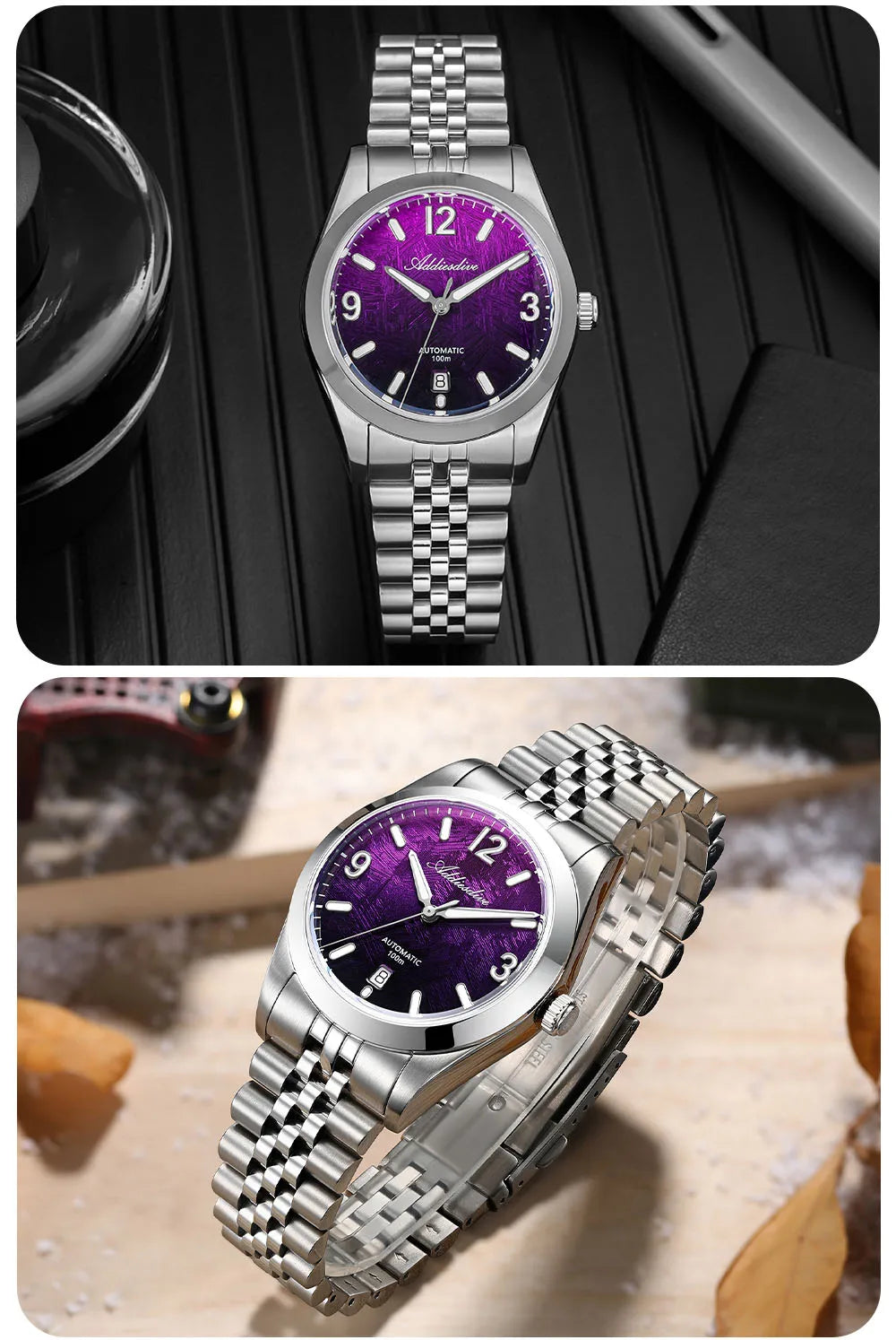Herren-Automatikuhr mit Jubilee-Armband und Saphirglas