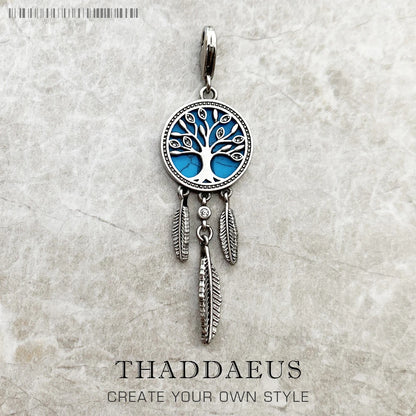 Damen-Charm-Anhänger Traumfänger Baum handgemacht II aus Sterlingsilber