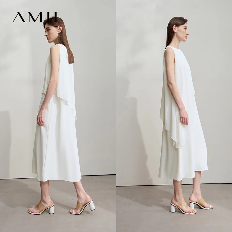 Minimalistisches Leicht Fließendes Abendkleid Für Damen Sommer