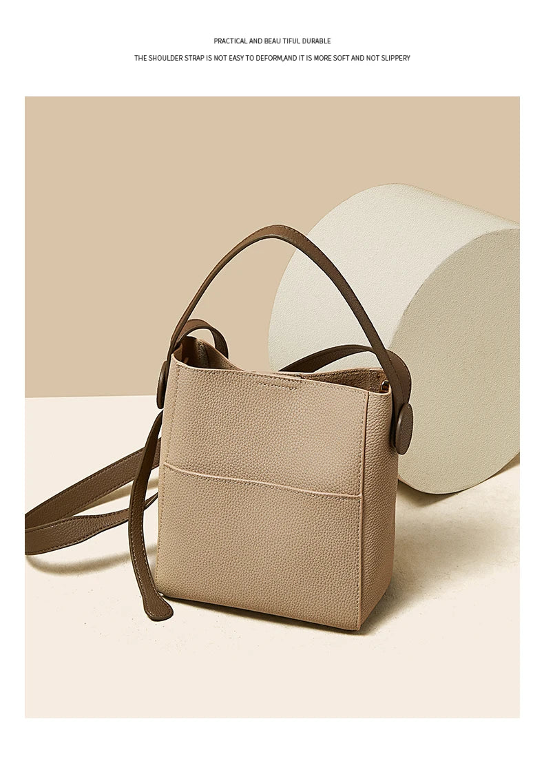 Damen Schultertasche Crossbody aus Splitleder mit großer Kapazität