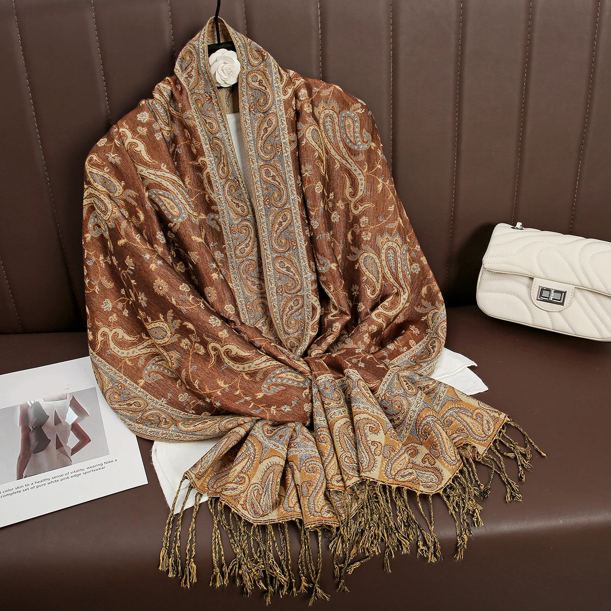 Damen Winterschal Kaschmir Pashmina Luxus Druck warm Stolen Foulard Baumwolle