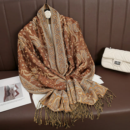 Damen Winterschal Kaschmir Pashmina Luxus Druck warm Stolen Foulard Baumwolle