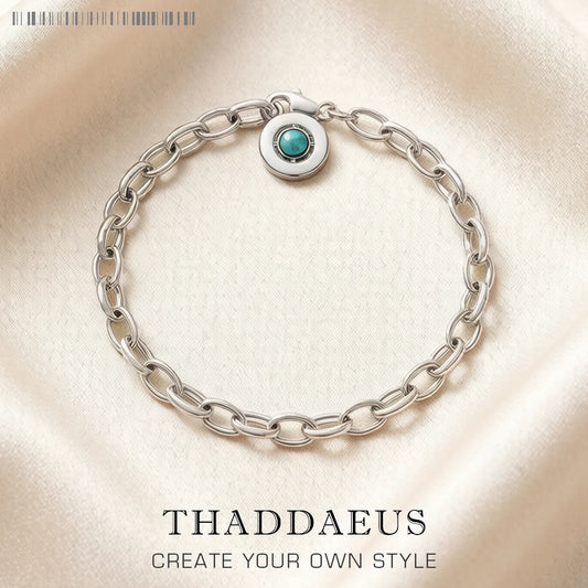 Damen-Armband blau Gliederkette Herbst Club aus Sterlingsilber