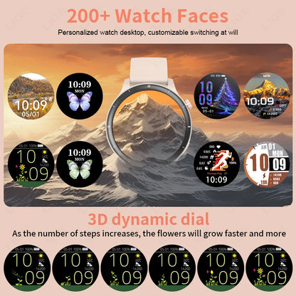 LIGE 2025 Sprachanruf Smart Uhr Damen 1,39 "360*360 HD Gesundheit Tracker Smartwatch Für Xiaomi Frauen Männer 3D Dynamische Zifferblatt Uhr