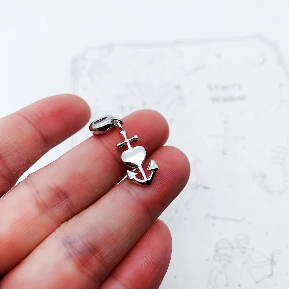 Damen-Charm-Anhänger Hope Faith Love Vintage aus Sterlingsilber
