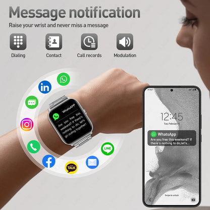 LIGE 2025, Smart Uhren Männer Frauen Voller Touchscreen Drahtlose Anruf Wasserdichte Sport Fitness Tracker Smartwatch Dame Reloj Mujer