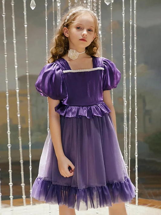 Ärmelloses Sommerkleid aus 100% Baumwolle in Grün für Mädchen – Prinzessinnen-Design, ideal für Geburtstagsfeiern, 80 cm