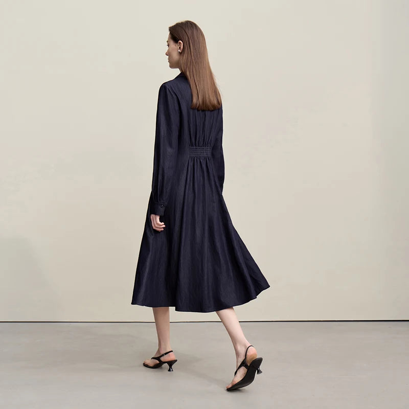 Elegantes V-Ausschnitt Damenkleid Asymmetrisch Für Reisen