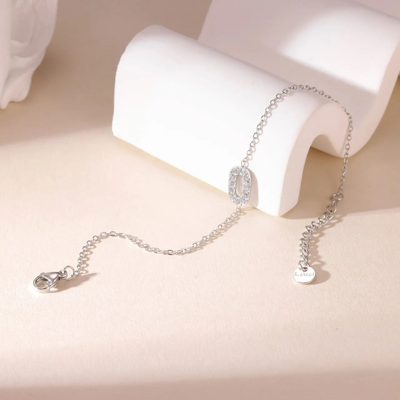 Damen-Kettenarmband mit CNC-Zirkonia aus Edelstahl