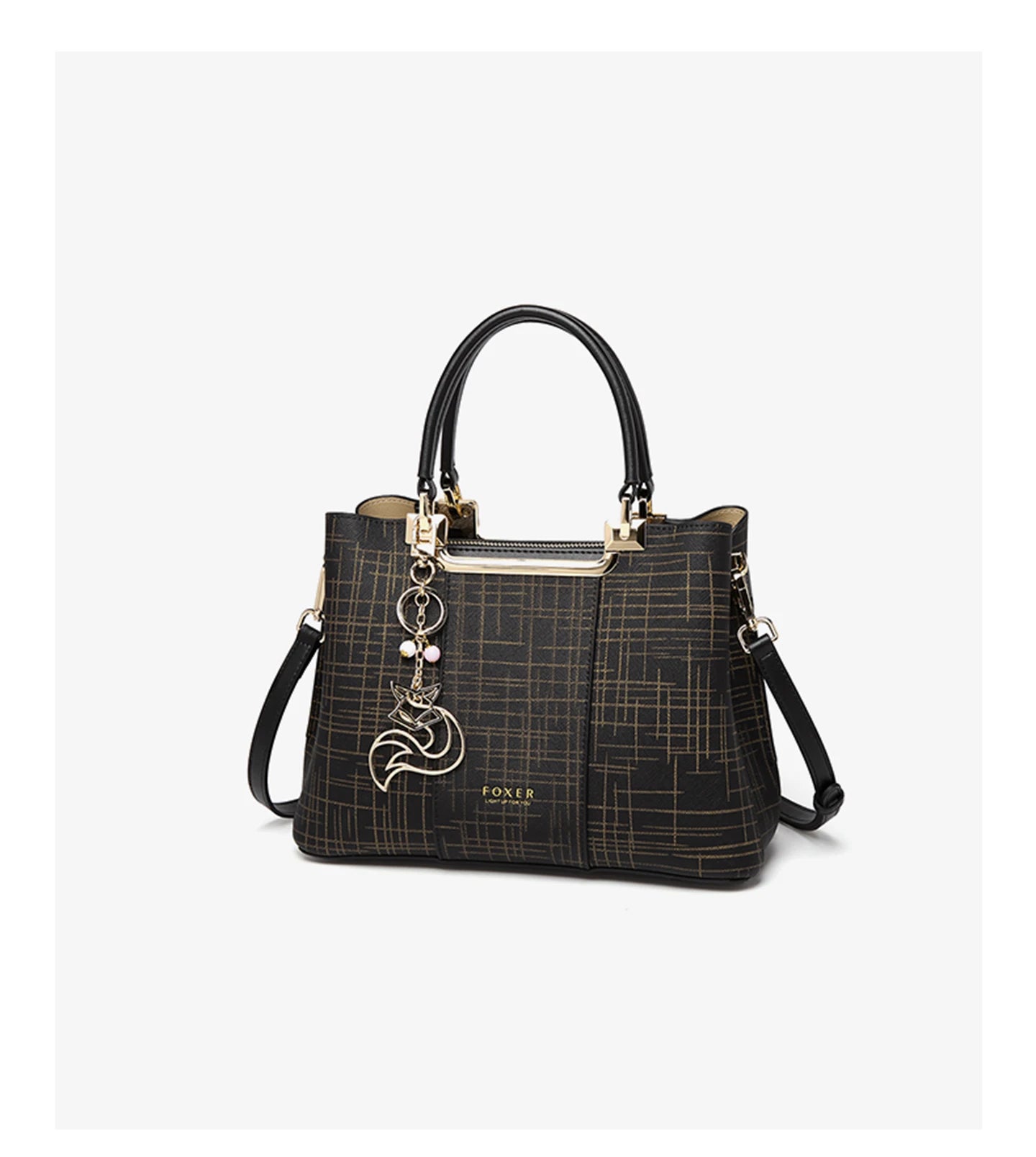 Damen Handtasche aus Split-Leder mit Saffiano-Design und Große Kapazität