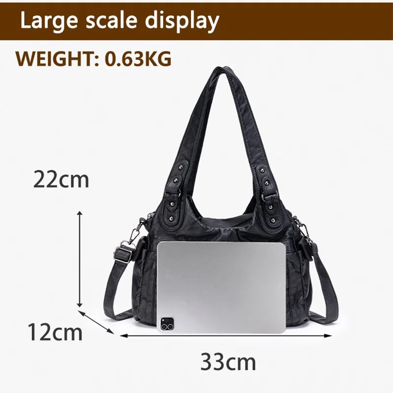Damen-Handtasche Aus PU-Leder Mit Top-Handle Und Mehrfach-Fächern Große Satchel-Tasche