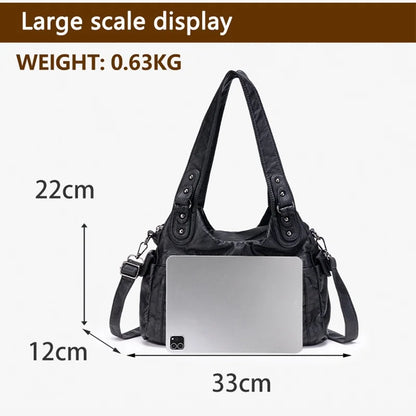 Damen-Handtasche Aus PU-Leder Mit Top-Handle Und Mehrfach-Fächern Große Satchel-Tasche
