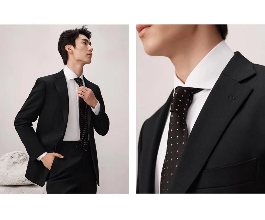 Herrenanzug aus 100% Wolle, doppelt geknöpft, luxuriöses Retro-Design in Grau, winterlich warm, ideal für Hochzeiten, schlanke Passform mit Blazer und Hose.