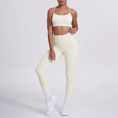Damen Sport-Yoga-Set in Hellivory: nahtloses Top und Leggings