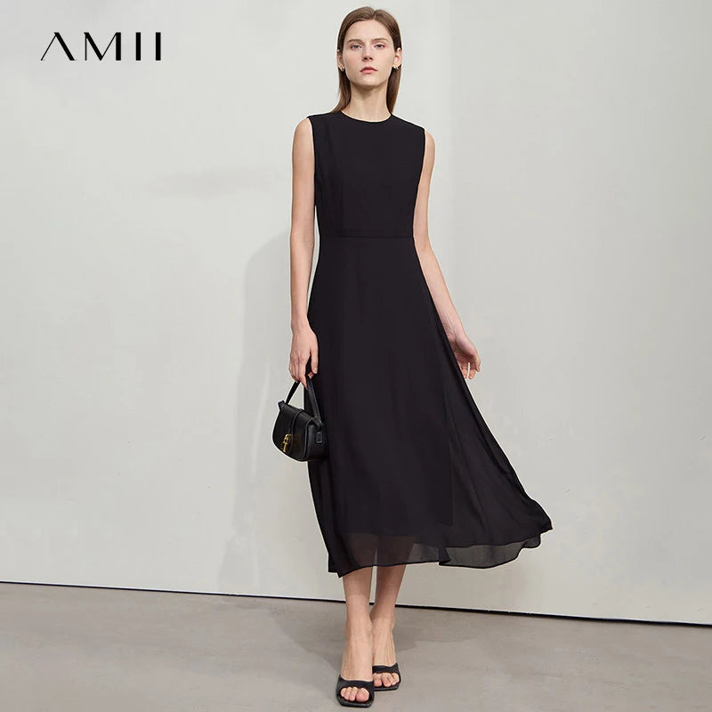 Ärmelloses Midikleid Elegant Schlank Komfortabel Für Büro Damen