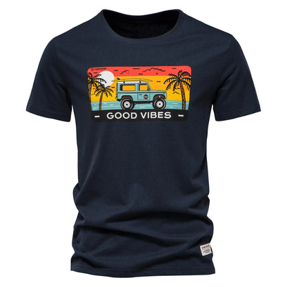 Herren T-Shirt aus Baumwolle mit hochwertigem Druck im lässigen Stil