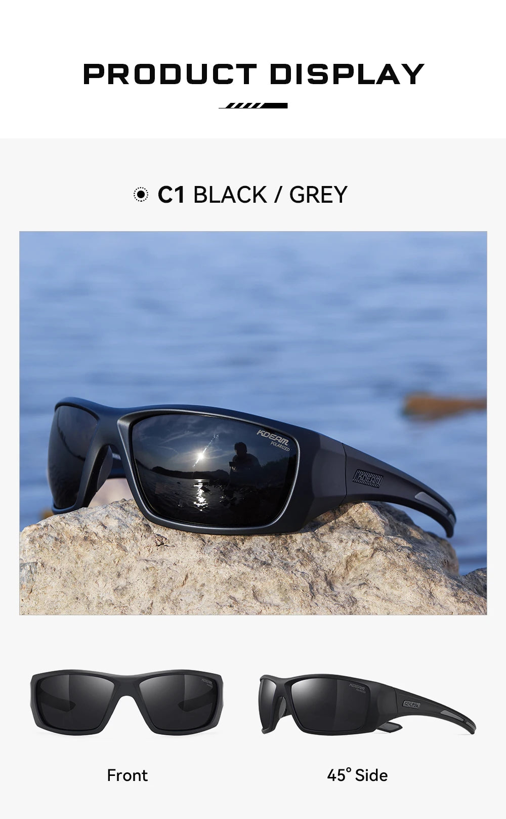 Sonnenbrille Radfahren TR90 polarisiert 1,2mm Glas Gummisteg Herren