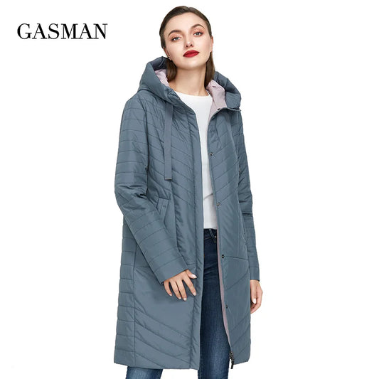Damen-Parka mit Kapuze und Taschen – Plus Size, lässiger Daunenmantel für Frauen