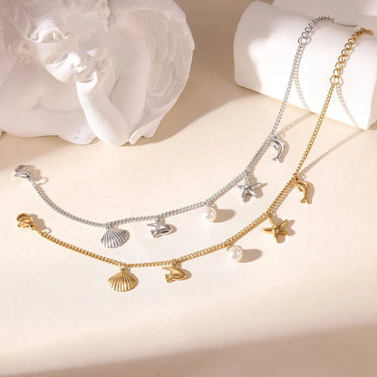 Damen-Charm-Armband mit Ozean-Motiven aus Edelstahl