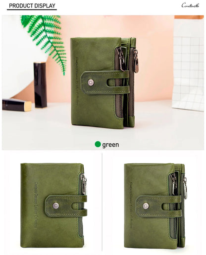 Damen Echtleder Geldbörse Bifold Vintage Kartenhalter Münzfach Geldclip