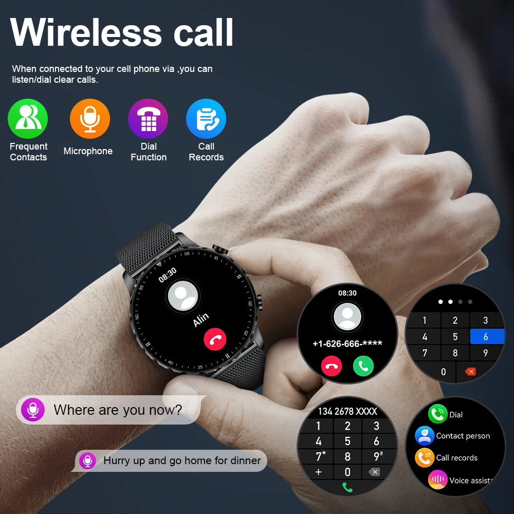 Männer Smartwatch mit Bluetooth Anruf und IP68 wasserdichtem Fitness Tracker