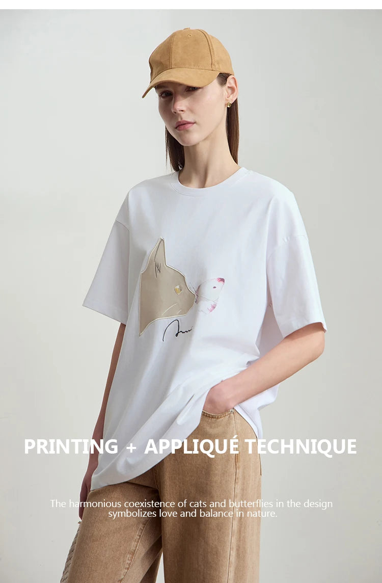 Damen T-Shirt im lässigen Stil mit Rundhalsausschnitt und kurzem Arm