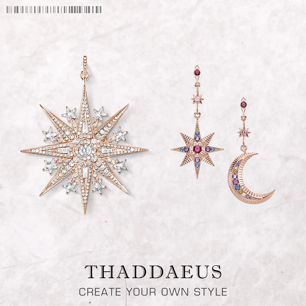 Damen-Schmuckset Sterne und Mond Böhmen aus Sterlingsilber