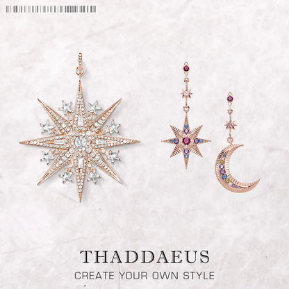 Damen-Schmuckset Sterne und Mond Böhmen aus Sterlingsilber