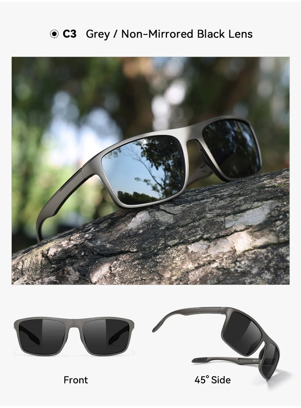 Sonnenbrille übergroß rechteckig polarisiert photochrom 154mm Sport