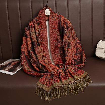 Damen Winterschal Kaschmir Pashmina Luxus Druck warm Stolen Foulard Baumwolle