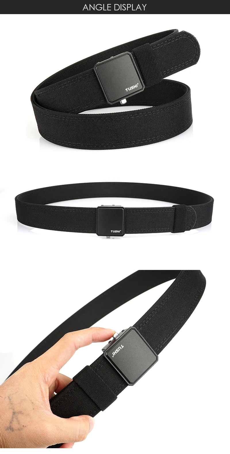 VATLY Hard EDC Tactical Gürtel Herren Nylon Rigid Automatik-Schnalle