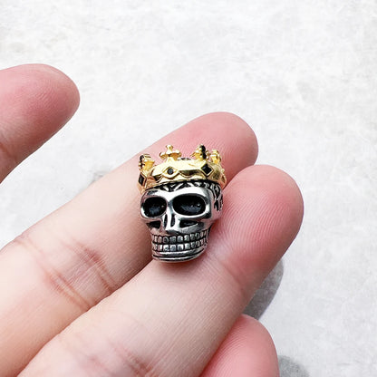 Damen-Charm-Anhänger Totenkopf Krone Karma Punk II aus Sterlingsilber