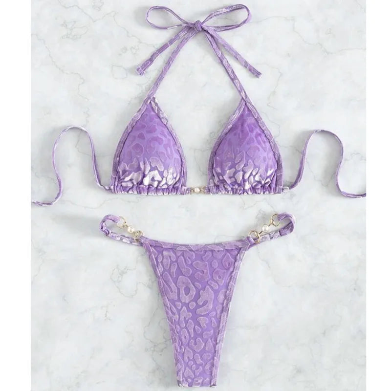 Blumiger, sexy Bikini-Set für Damen – ideal für Strand und Pool