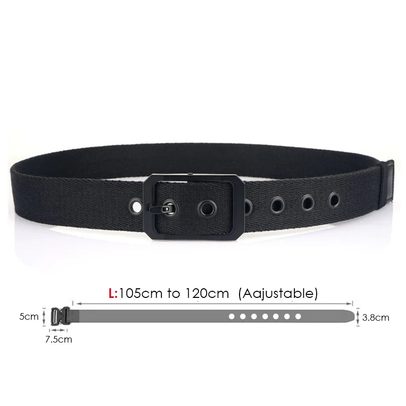 Unisex-Gürtel Aus Nylon Beidseitig Tragbar Reversibel Mit Metall-Schnalle 105–120 cm