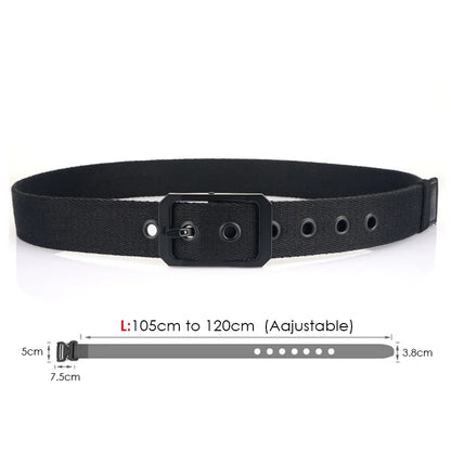 Unisex-Gürtel Aus Nylon Beidseitig Tragbar Reversibel Mit Metall-Schnalle 105–120 cm