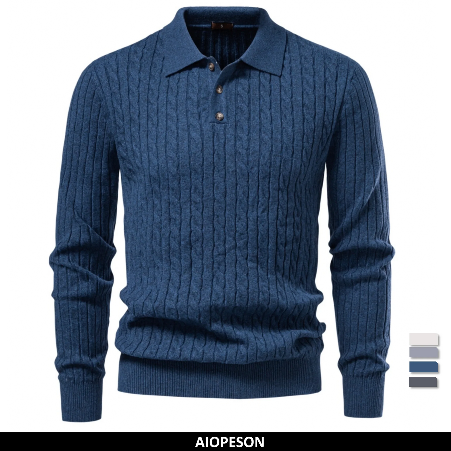Premium Herren Zopfmuster Pullover Kunstkaschmir Warm