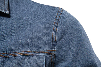 Herren Denim Shirts aus 100 Prozent Baumwolle mit doppelten Taschen im Casual-Stil
