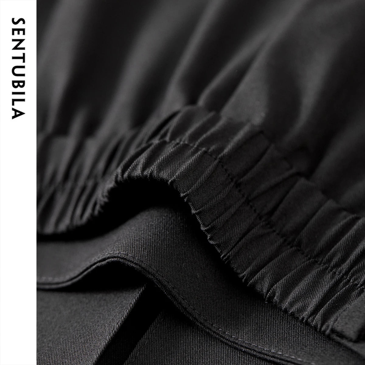 Frauen A-Linie Rock in Schwarz mit elastischer Taille für Büro-Outfits