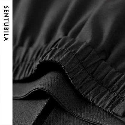 Frauen A-Linie Rock in Schwarz mit elastischer Taille für Büro-Outfits